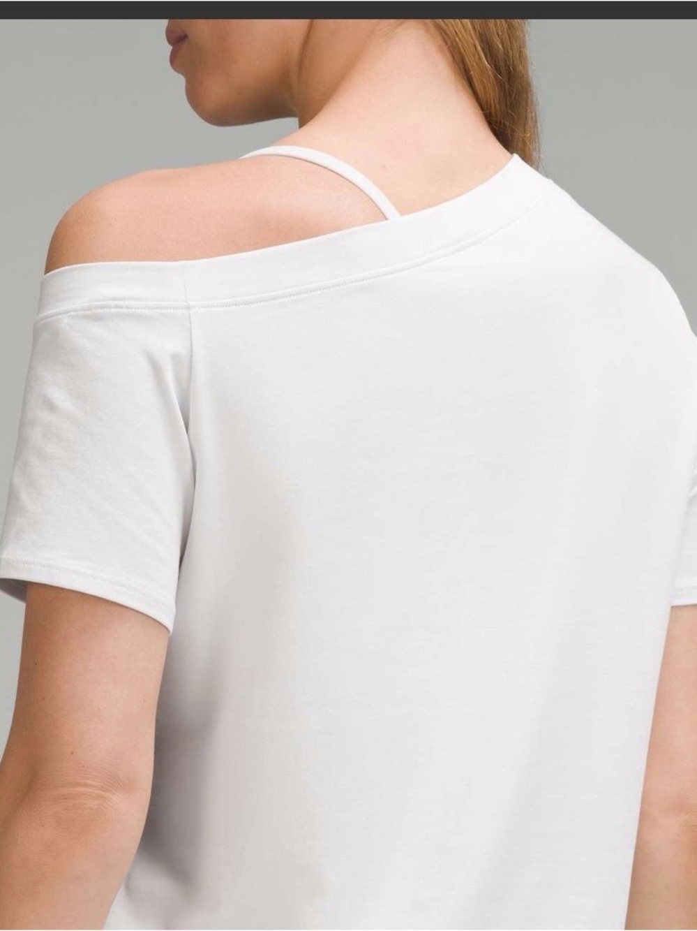 Lululemon Asymmetric One-Shoulder White Tee - Picture 2 of 5